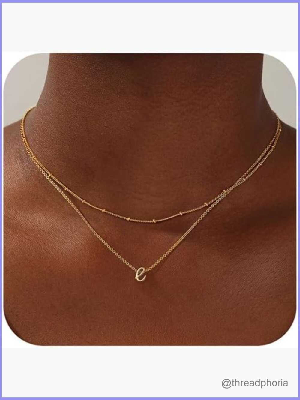 Layered Initial Necklace Stack 14K Gold Plated Choker Set with Adjustable Chain
